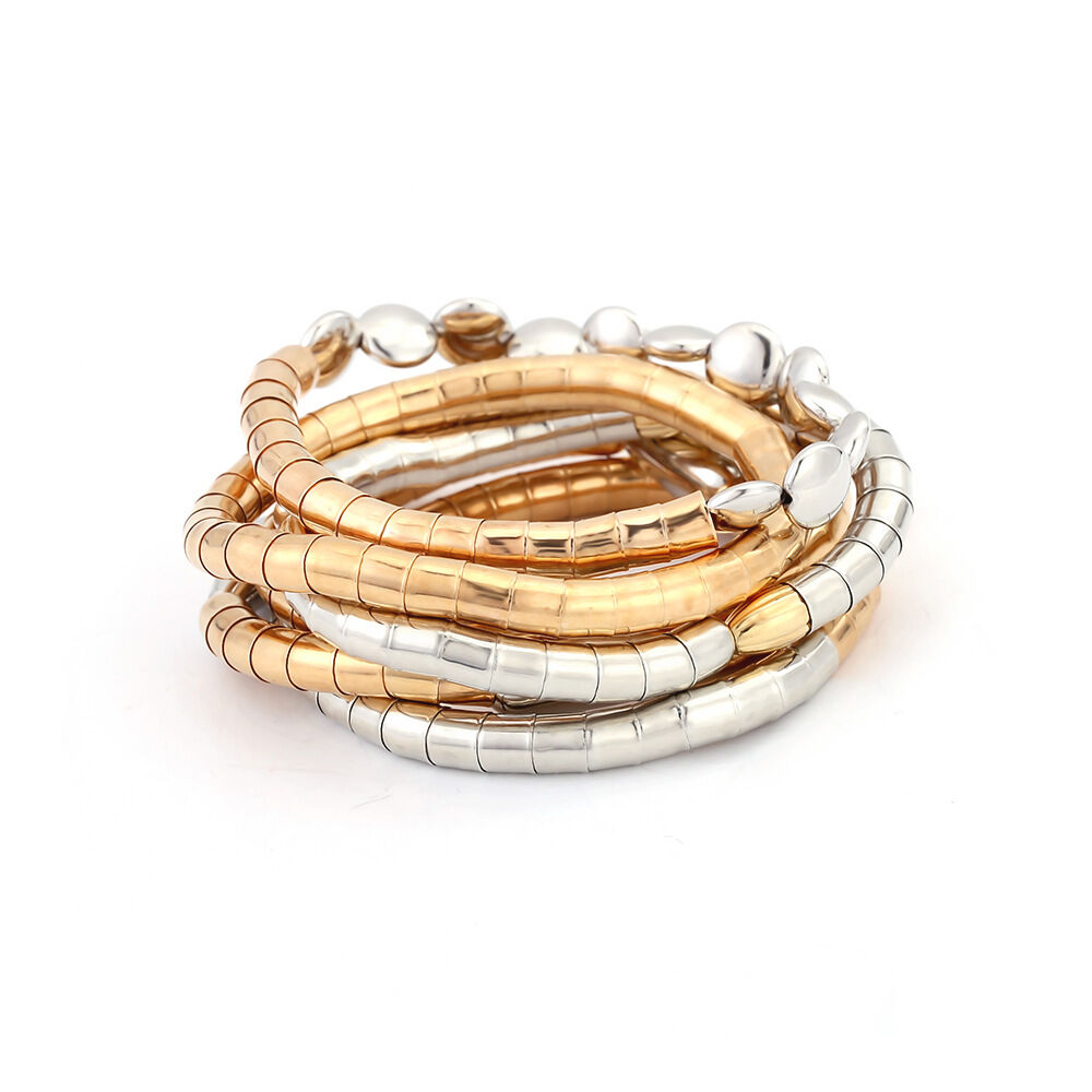 Luxurious Solid Color Thread Ccb Gold Color  Women's Bracelets Sets