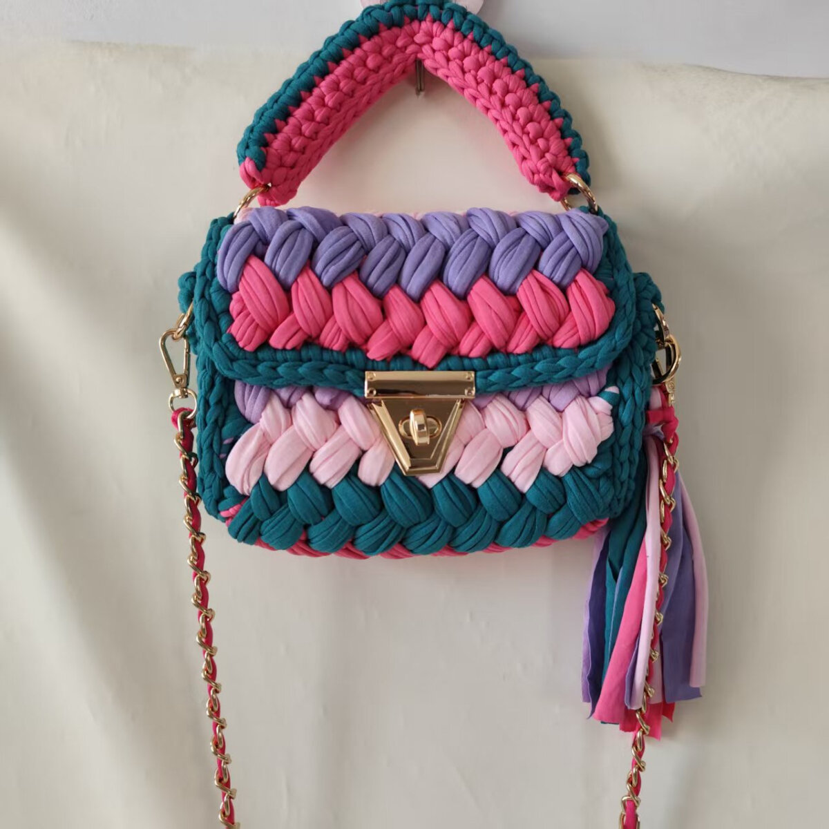 Y2k Style Woven Mixed Color Polyester Women's Crossbody Bags h5 Picture3