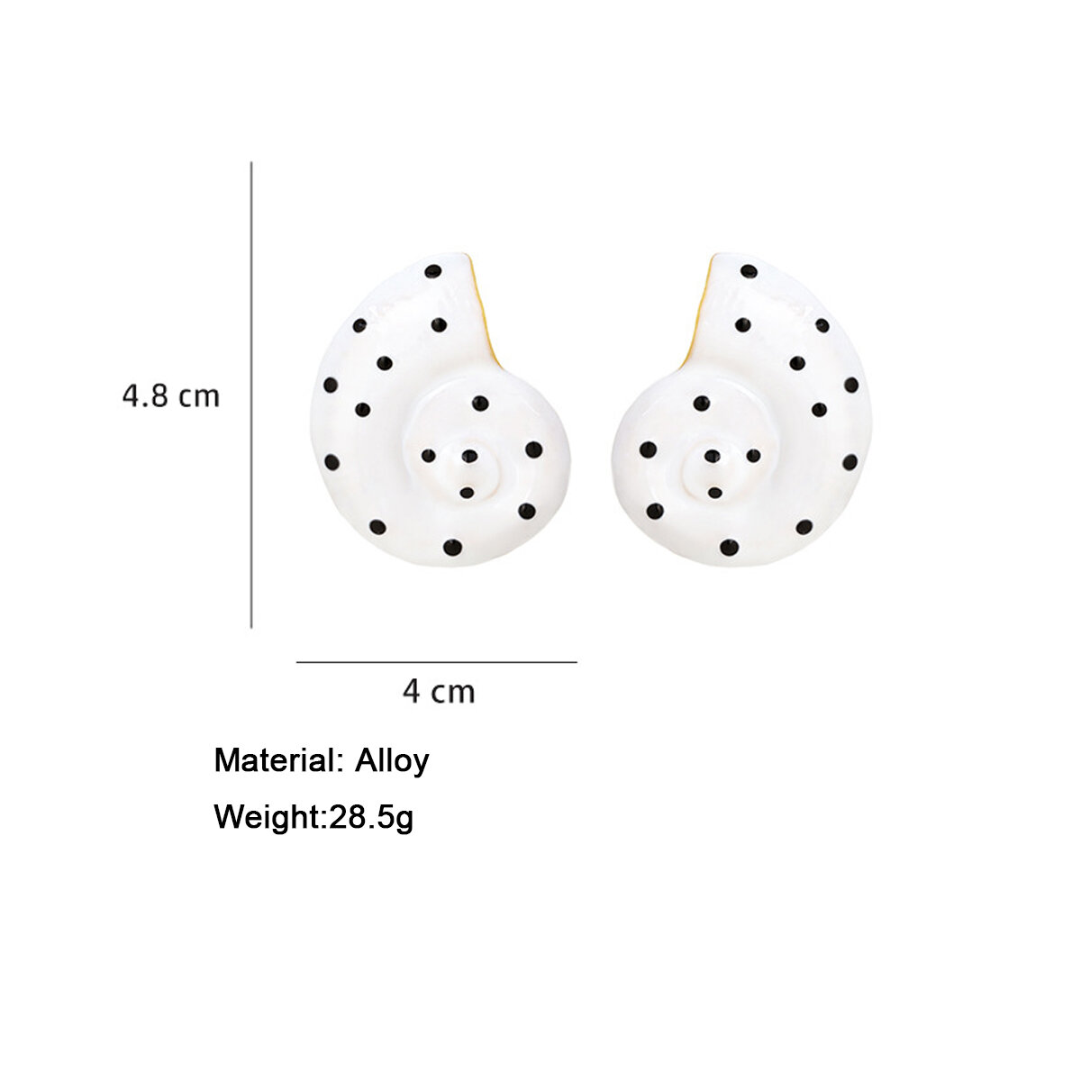 Oceanic Style Shell Alloy Dots Pattern Women's Stud Earrings