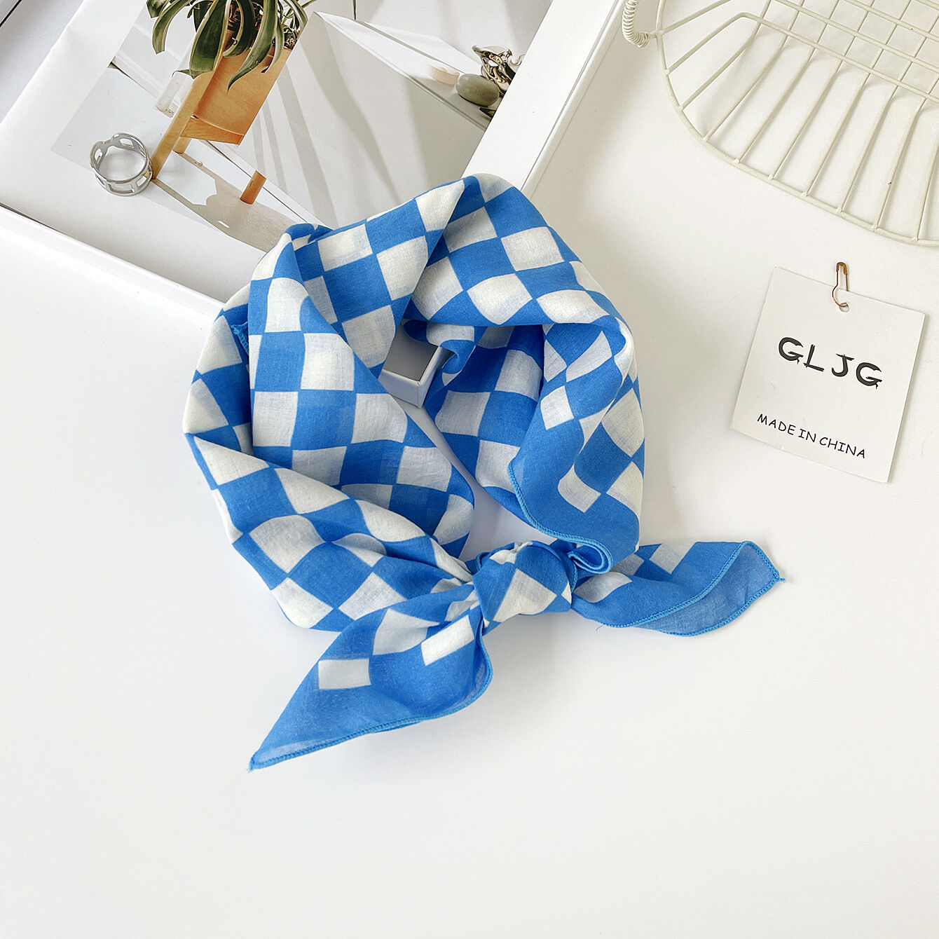 Plaid Paisley Pattern Cotton Women's Summer Scarves
