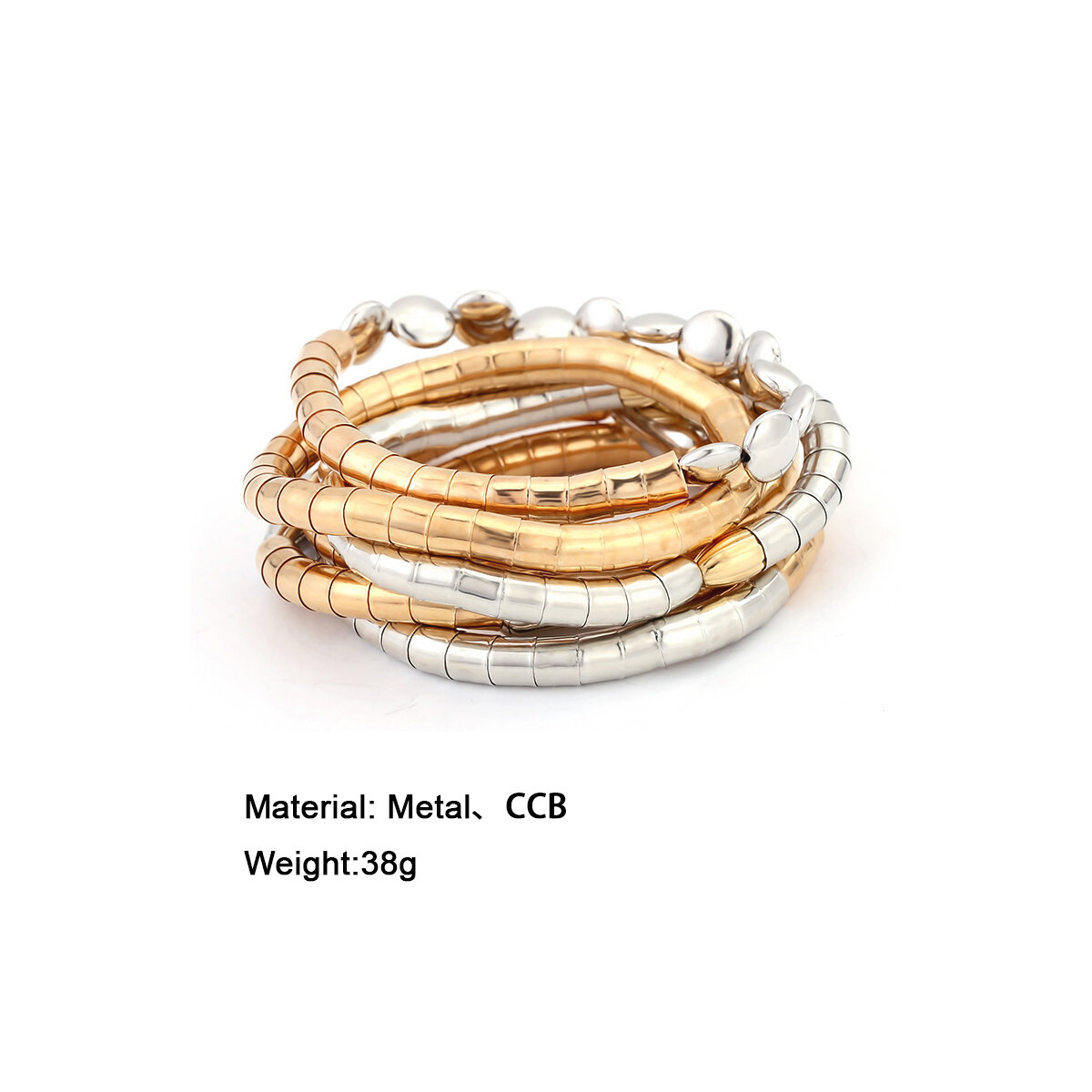 Luxuriöse, einfarbige Armbandsets aus goldfarbenem Garn (CCB-Faden) für Damen 
