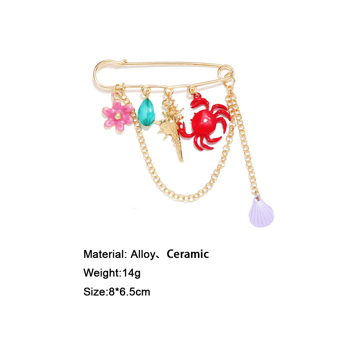 Vacation Crab Oceanic Style Alloy Brooches h5 