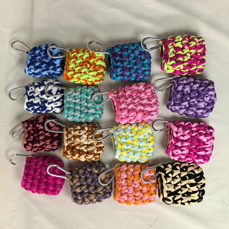 Estuche para auriculares tejido de colores variados