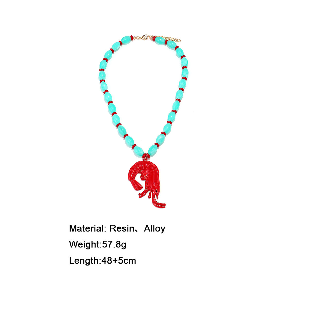 Vacation Lobster Oceanic Style Beads Resin Women's Beaded Necklaces h5