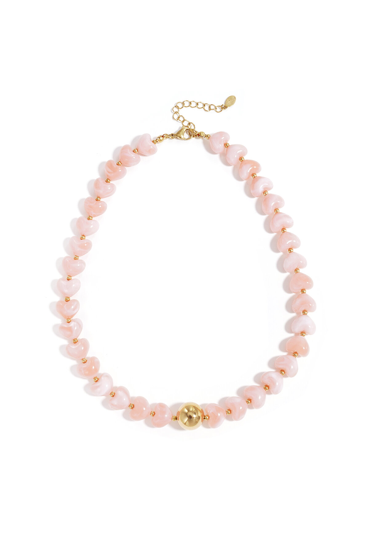 Statement necklace with heart-shaped beads 