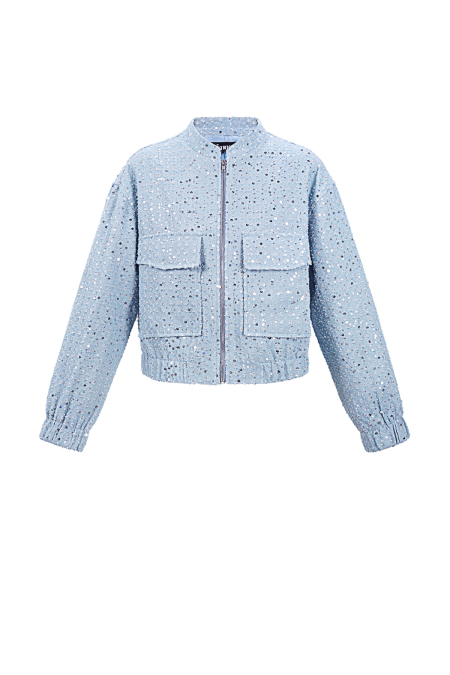 Polyester Damen Kurze Jacke Sportlich Gedrucktes Muster 2