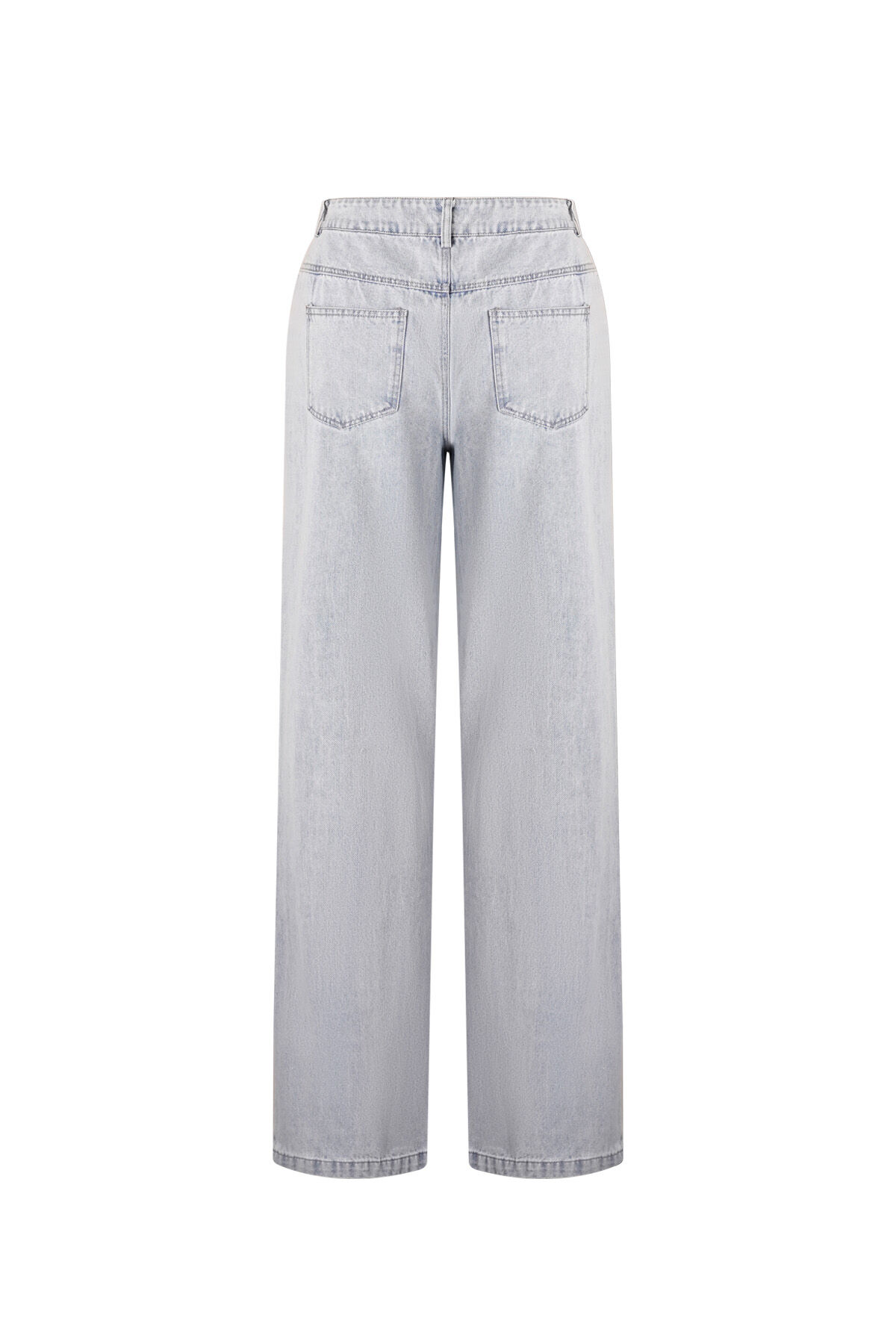Cotton Blend Denim Pants Casual Straight Light Indigo h5 Picture8