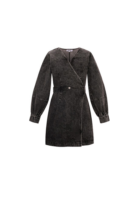 Cotton Women's Mini Dress Wrap Style Double Button Closure 2