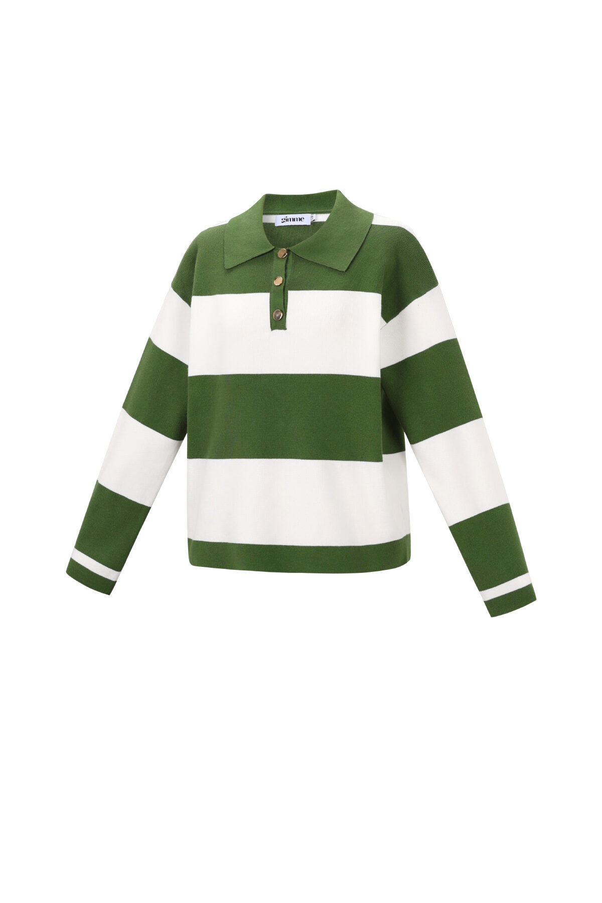 Knitted Viscose Women's Polo Sweater Stripes Fall/Winter h5 Picture2