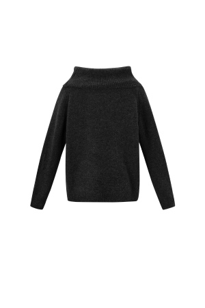 Knitted Polyester Fiber Women's Off-Shoulder Sweater Elegant Solid Color h5 Picture3