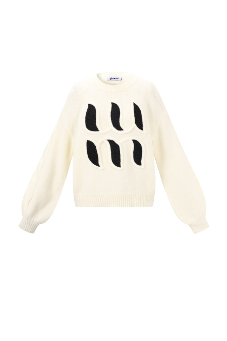 Gestrickte Polyesterfaser Damen Strickpullover Casual Letters 2