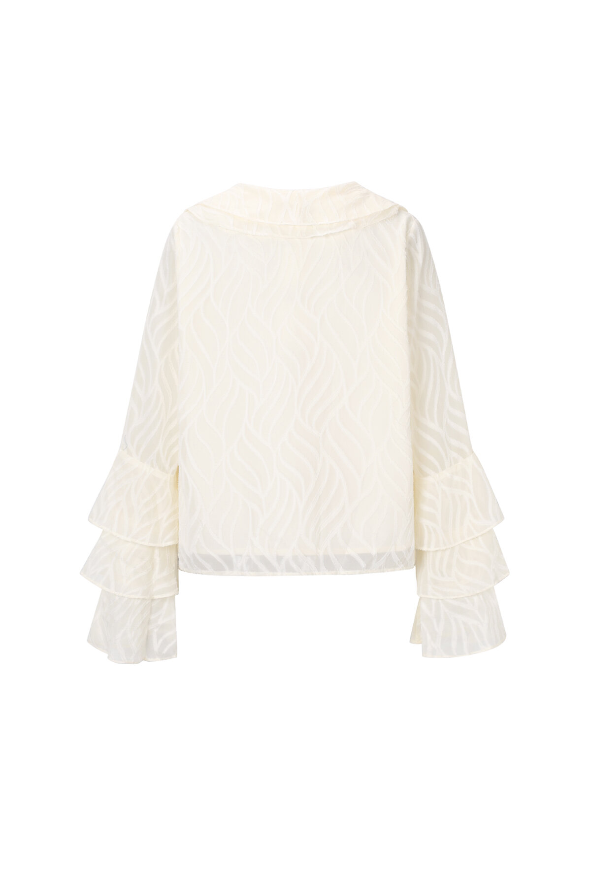 Woven Polyester Fiber Women's Long Sleeve Tops Elegant Botanical h5Picture3