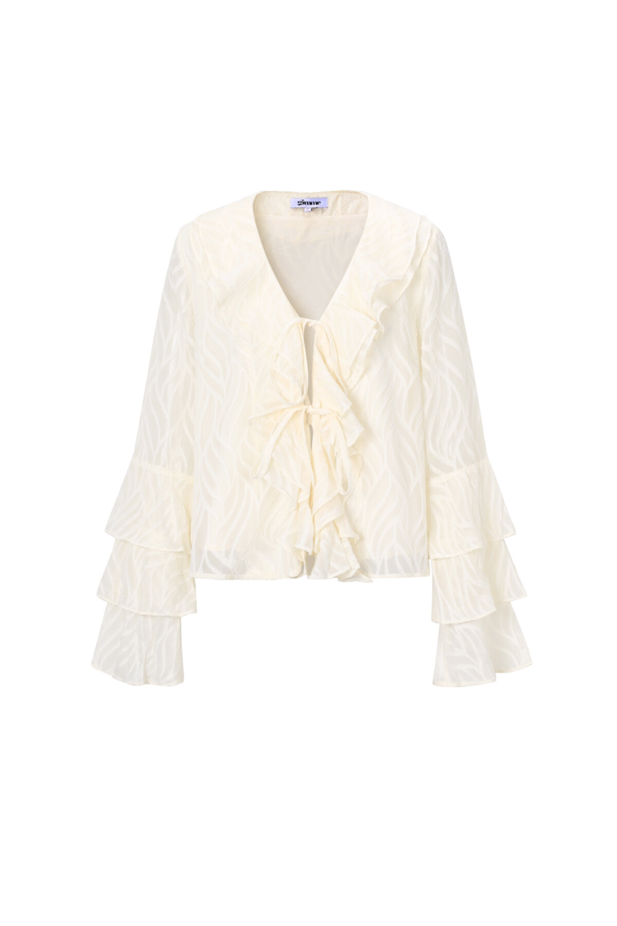 Woven Polyester Fiber Women's Long Sleeve Tops Elegant Botanical h5