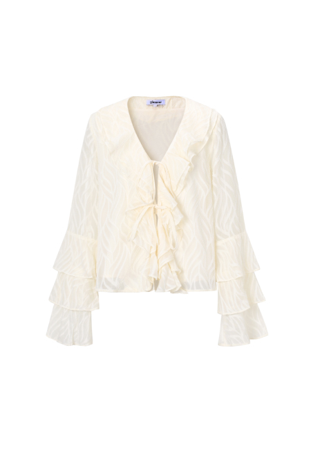 Woven Polyester Fiber Women's Long Sleeve Tops Elegant Botanical 2