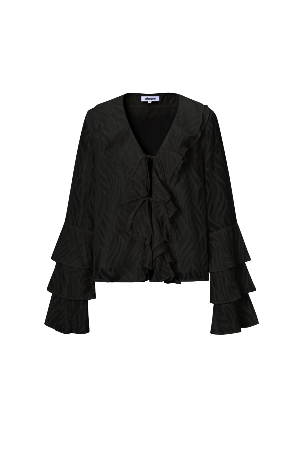 Tissu Polyester Fibre Femmes Tops Manches Longues Élégant Botanique 2