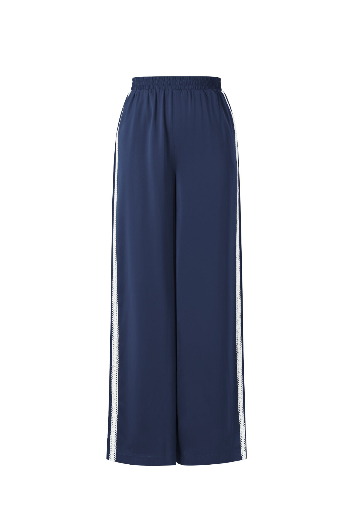Tessuto Fibra di Poliestere Pantaloni Dritti Donna Sportivo Contrasto di Colori Immagine13