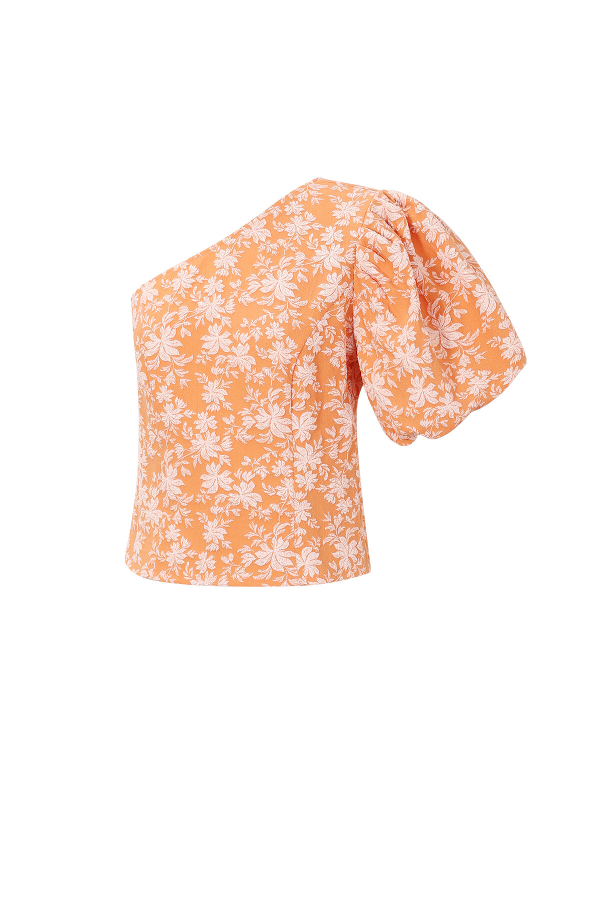 Einseitig schulterfreies Blumen-Top h5 Bild2