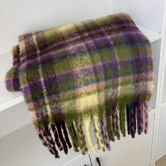 1 Piece Classic Plaid Polyester Women's Winter Scarves 