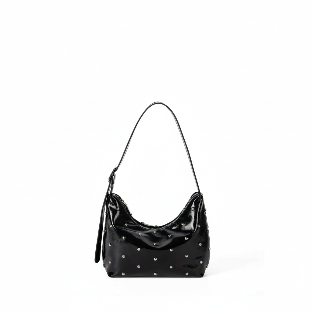 1 Piece Simple Series Casual Solid Color Rivet PU Women's Shoulder Bags h5 Picture2
