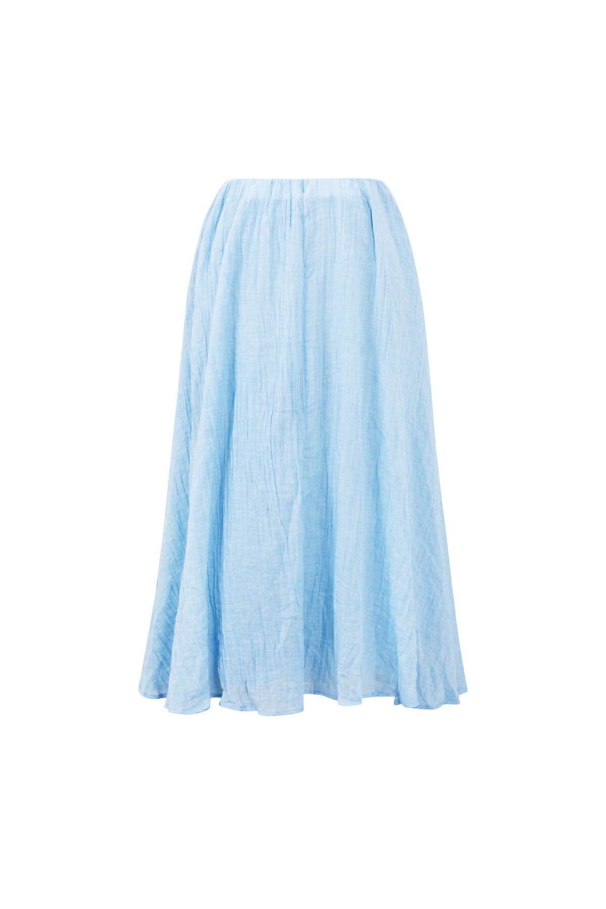 Woven Polyester Fiber Women's Maxi Skirt Casual Solid Color 2