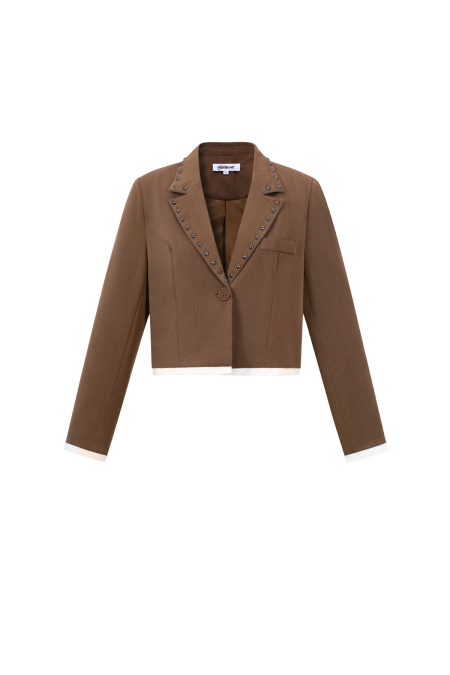 Gewebte Polyesterfasern Damenanzug Set Herbst/Winter Street Einfarbig 2