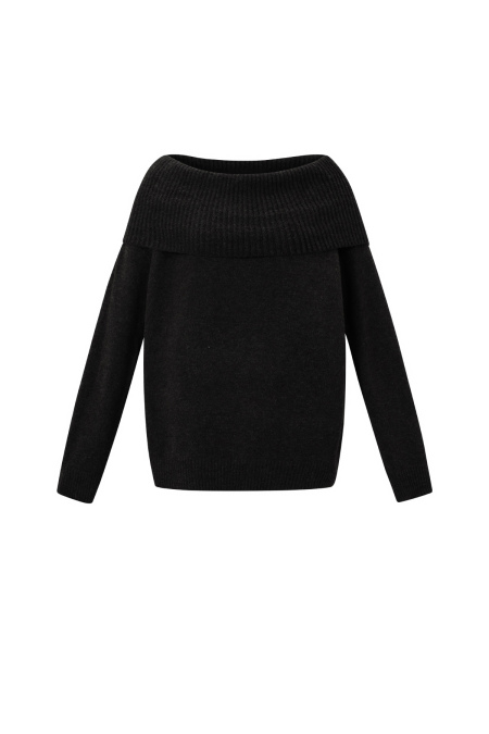 Gebreide Polyestervezel Vrouwen Off-Shoulder Trui Elegant Solide Kleur 2