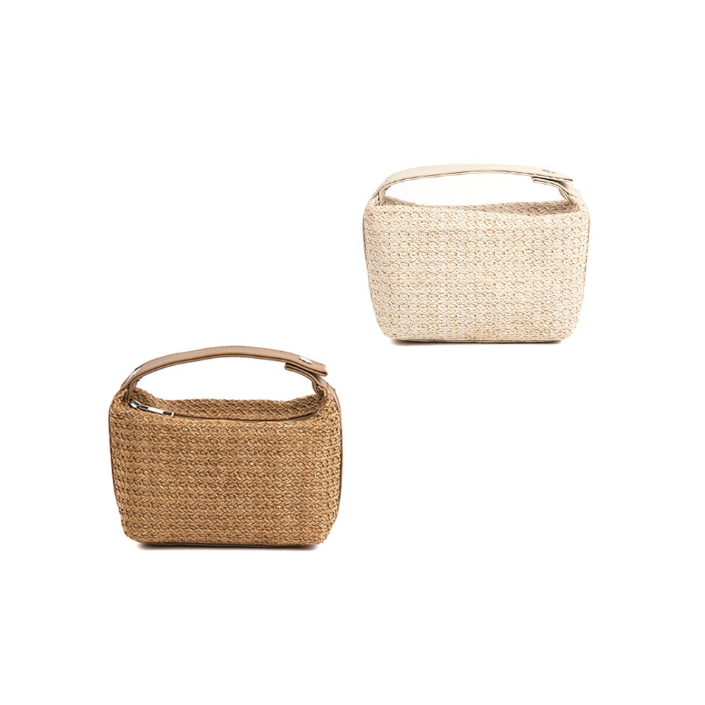 Simple Woven High-capacity Raffia Women's Makeup Bags h5 Picture2