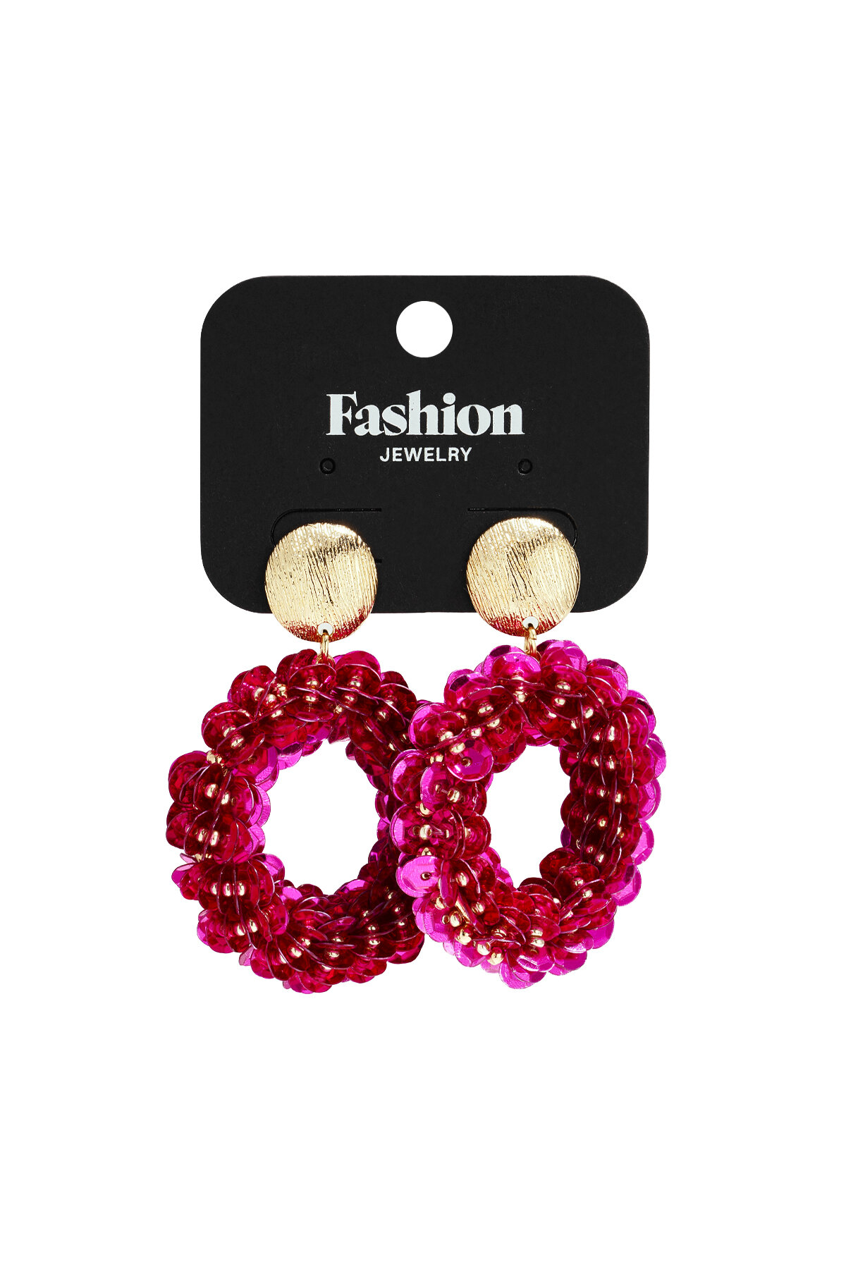 Round statement earrings with sequins h5 Picture6
