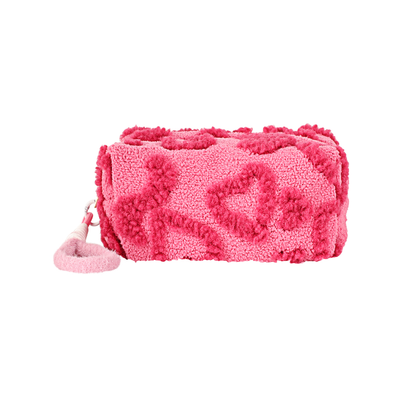 Borsa a cuscino rosa rossa con cuore di agnello da tenere in mano Immagine3