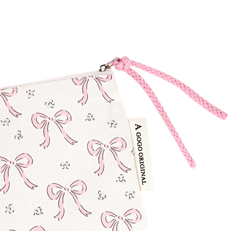 1 Piece Romantic Series Sweet Bow Knot Canvas Women's Bags Picture4