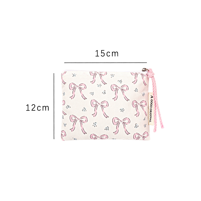 1 Piece Romantic Series Sweet Bow Knot Canvas Women's Bags Picture5