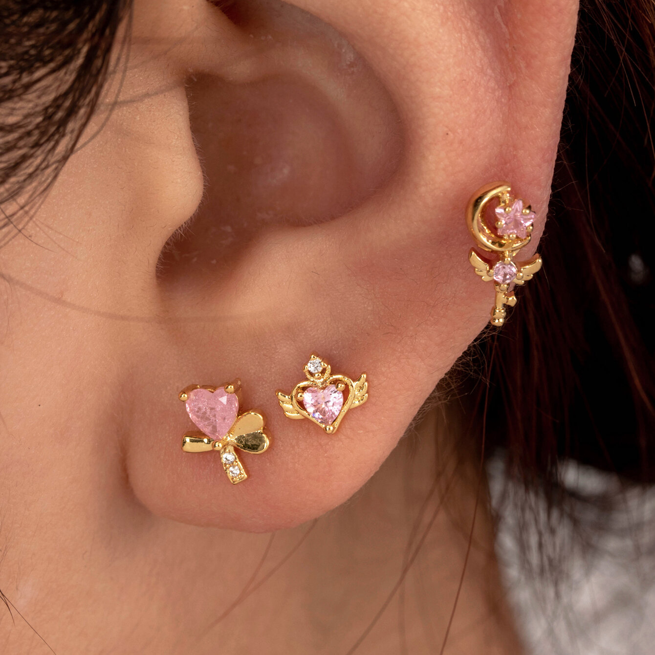 1 Piece Simple Series Simple Heart Titanium Steel No Plating Material Zircon Women Piercing Earrings h5 Picture2