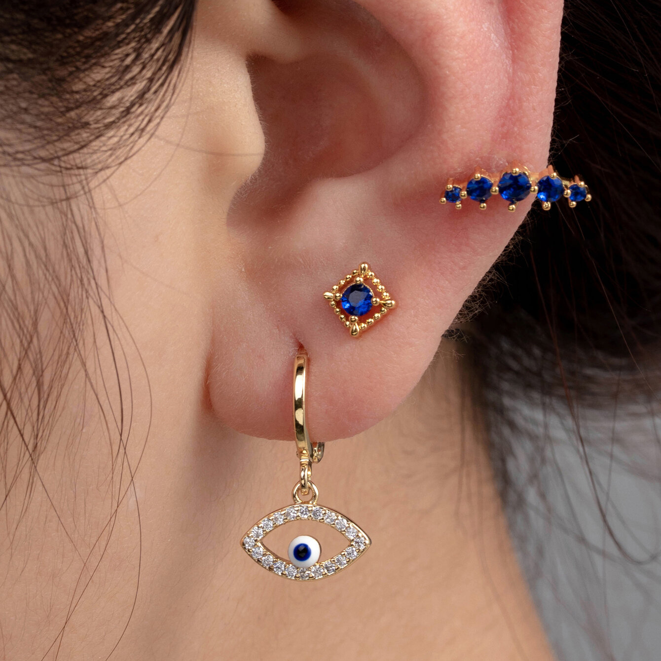 1 Piece Simple Series Simple Geometric Titanium Steel No Plating Material Zircon Women Piercing Earrings h5 Picture2