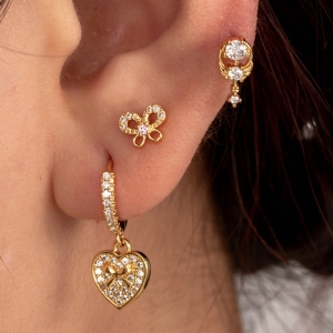 1 Piece Simple Series Simple Heart Titanium Steel No Plating Material Zircon Women Piercing Earrings h5 Picture2