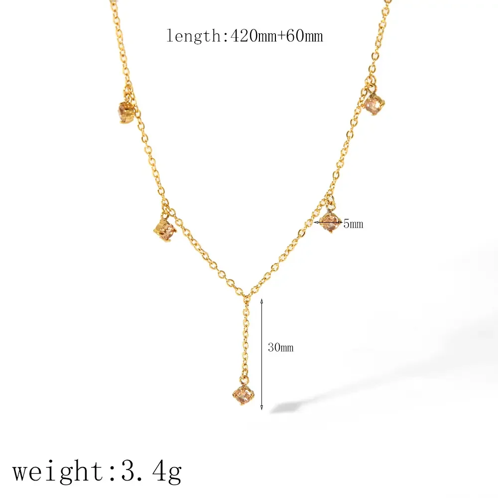 1 pezzo semplice serie giornaliera geometrica in acciaio inossidabile placcato oro 18K collane a catena h5 