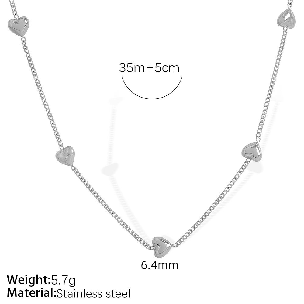 Collar de plata con corazón vertical XL135 Imagen4