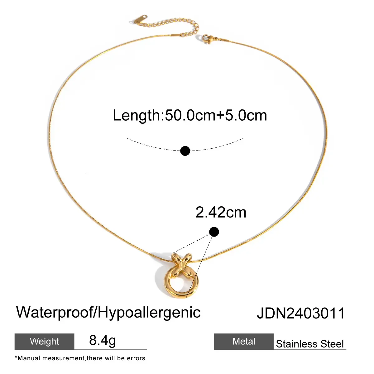 Einzigartiges Design 18 Karat Gold Edelstahl/XO integrierte Anhänger Halskette Europäische und amerikanische kalte Stil Kreis Titan Stahl Halskette 