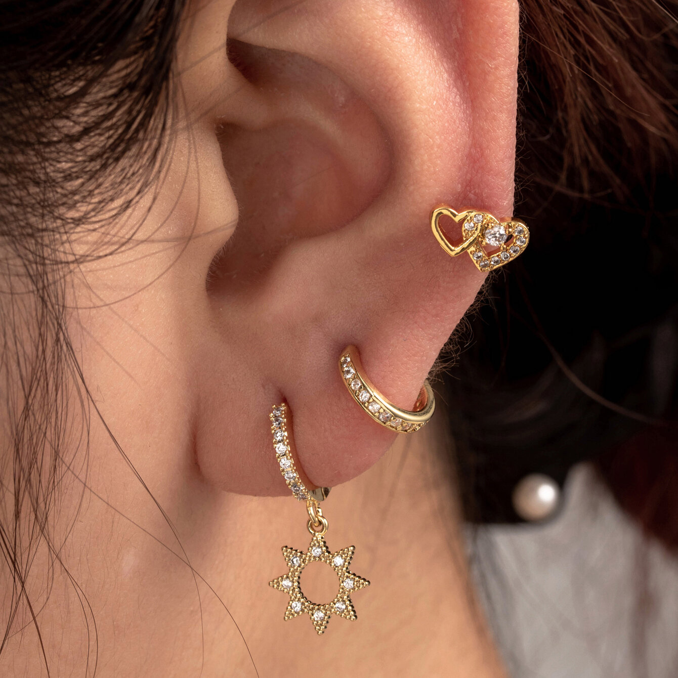 1 Piece Simple Series Simple Heart Copper No Plating Material Zircon Women Piercing Earrings h5 Picture2