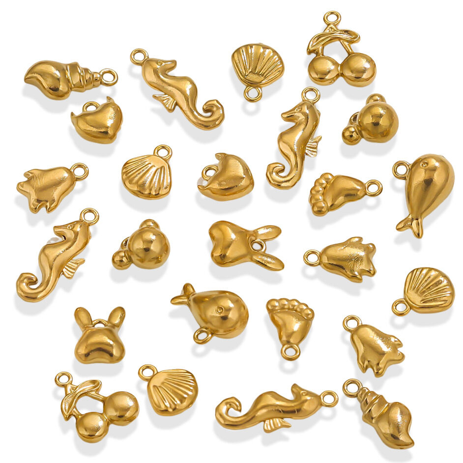 1 Piece Romantic Series Casual Seashell Stainless Steel Waterproof Gold Color Women's Pendants Picture2