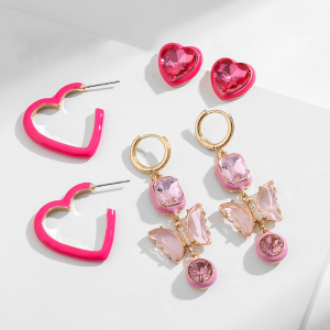 1 Pair Romantic Series Elegant Heart Alloy Women's Earrings Set h5 Picture5