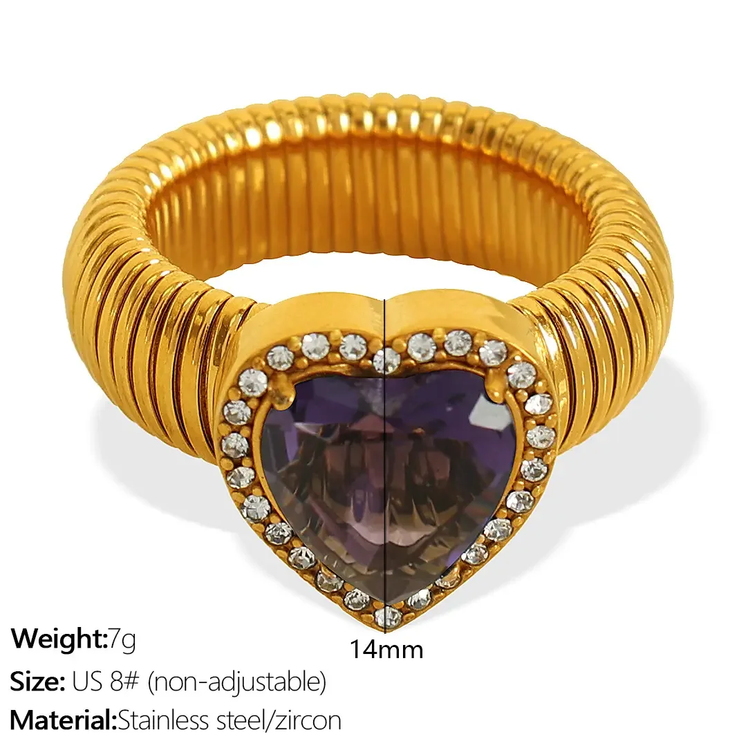 Jz50 8# Purple Zirconium Gold Ring Picture18