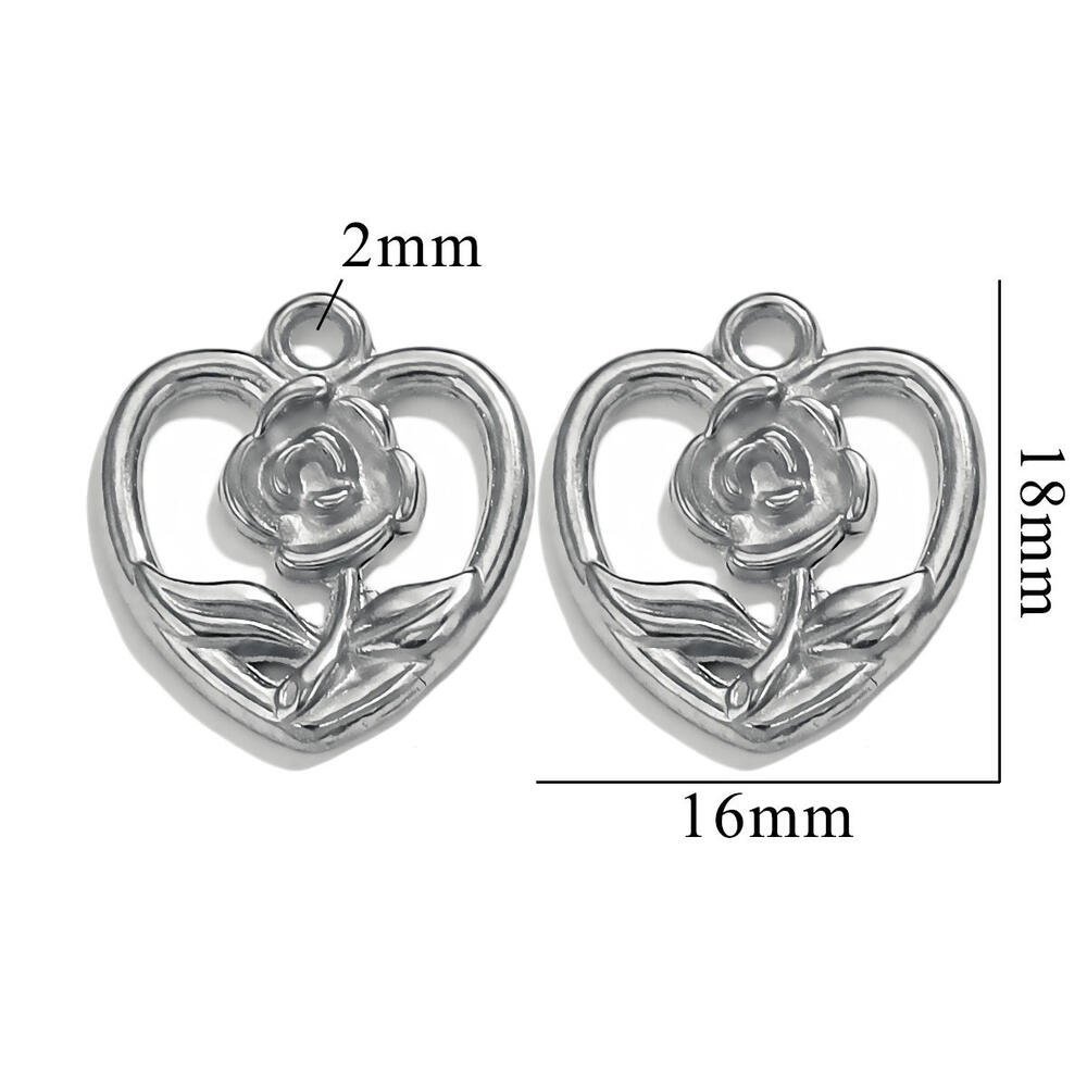 1 Piece Romantic Series Daily Rose Stainless Steel Waterproof Gold Color Women's Pendants