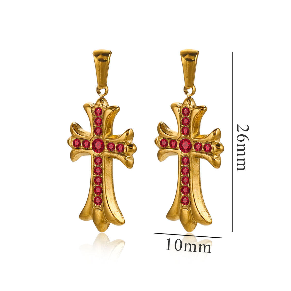 1 Piece Luxurious Series Retro Cross Stainless Steel Waterproof Gold Color Women's Pendants 