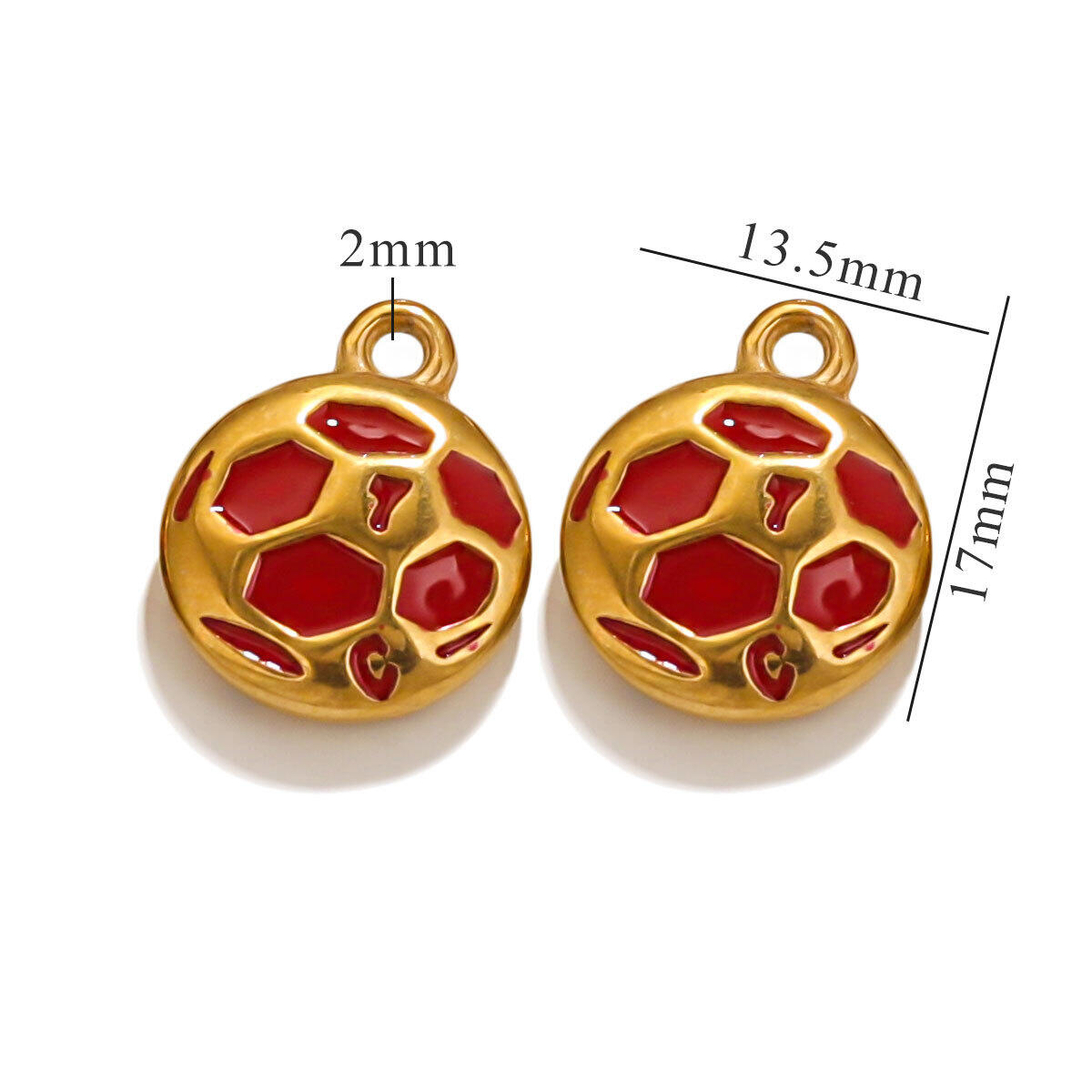 1 Piece Simple Series Sport Ball Drop Oil Stainless Steel Waterproof Gold Color Unisex Pendants