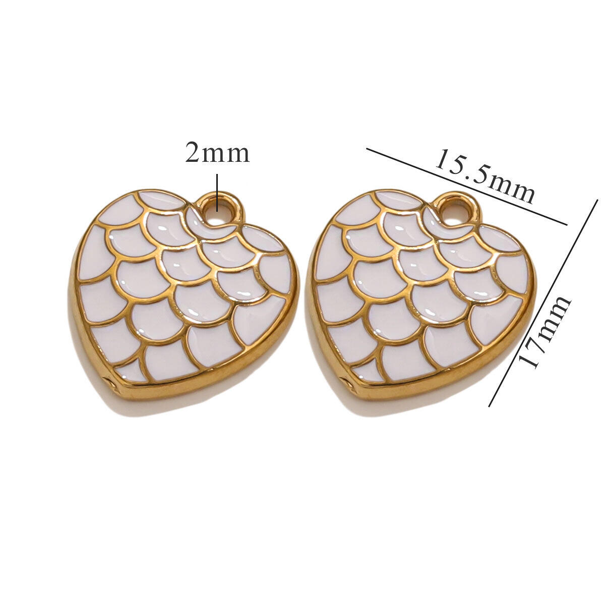 1 Piece Romantic Series Classic Heart Drop Oil Stainless Steel Waterproof Gold Color Women's Pendants h5