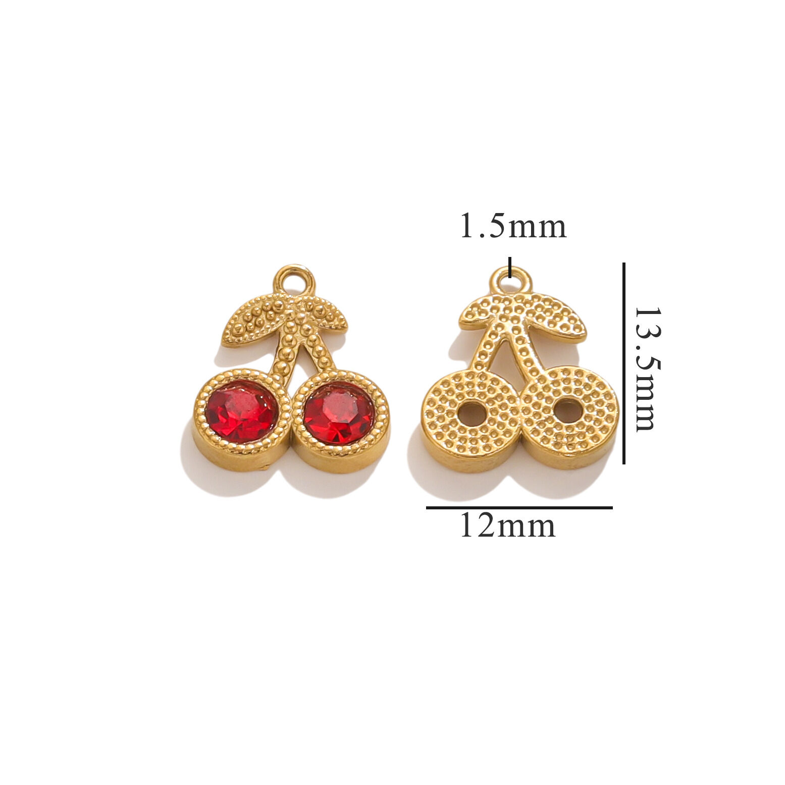 1 Piece Romantic Series Cute Cherry Stainless Steel Waterproof Gold Color Women's Pendants 