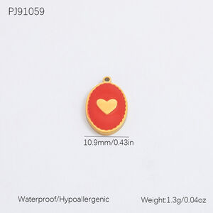 1 pieza de colgantes de acero inoxidable con diseño de fresa dulce, resistentes al agua, color dorado, para mujer. h5