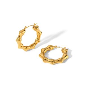 1 Paio Di Orecchini Classici Alla Moda In Acciaio Inossidabile Placcato Oro 18K Multi-Facciali Per Gioielli Da Donna Da Indossare Ogni Giorno h5 Immagine2