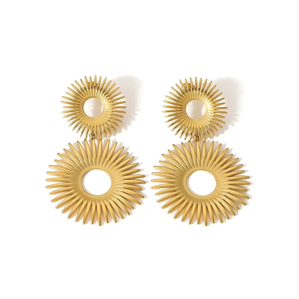 1 Pair Simple Series Classic Geometric Stainless Steel  Gold Plated Women Drop Earrings Picture2