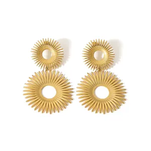 1 Pair Simple Series Classic Geometric Stainless Steel  Gold Plated Women Drop Earrings h5 Picture2